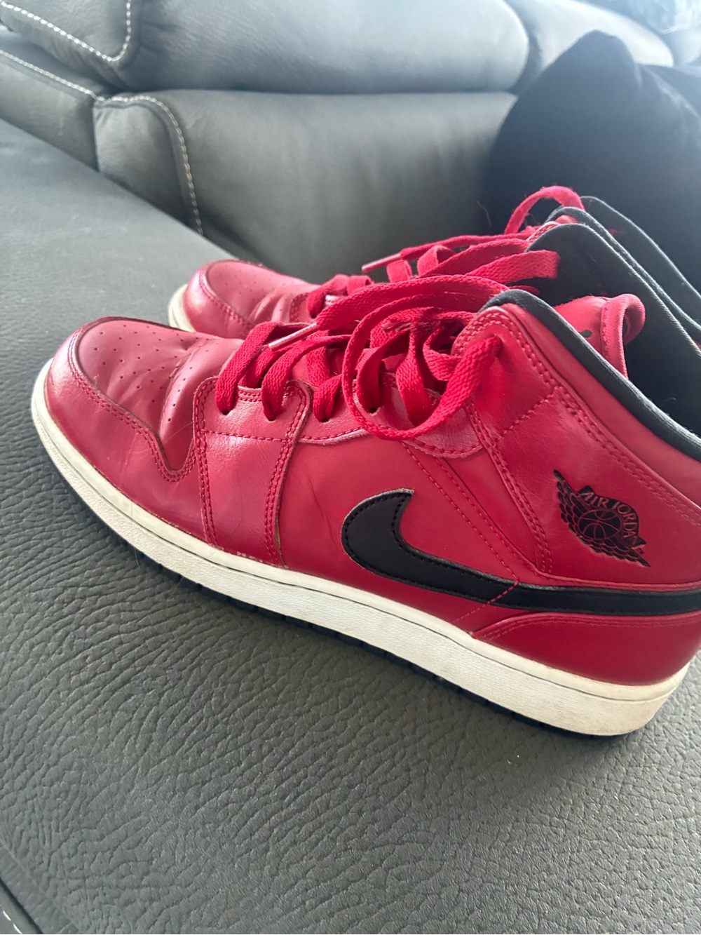 Nike Red Low-Top Sneakers with Black Swoosh